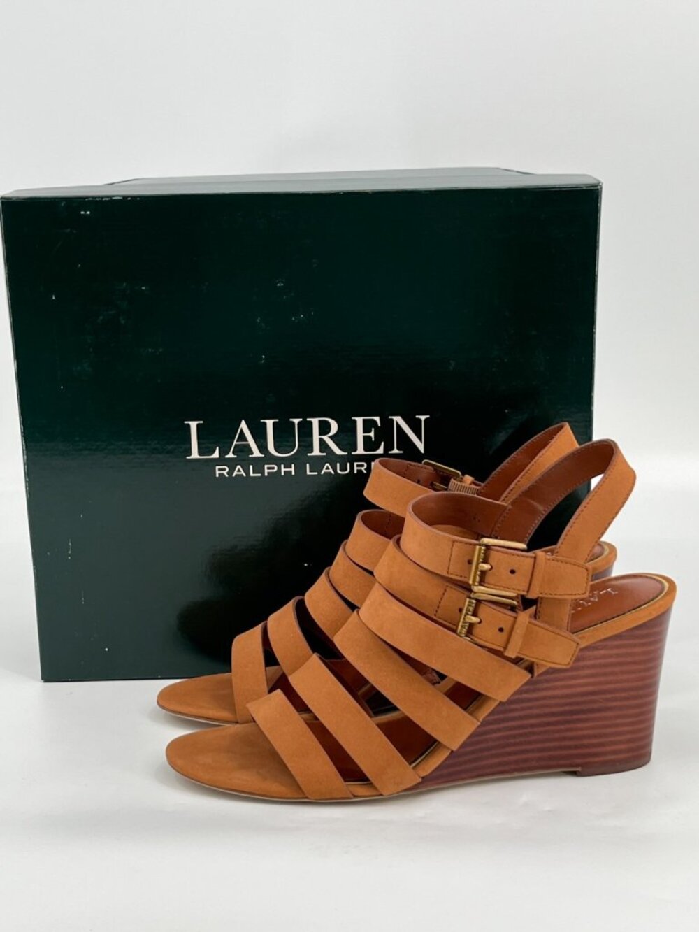 Lauren Ralph Lauren Aleigh Womens Leather Platforms & Wedges Size 10B New In Box